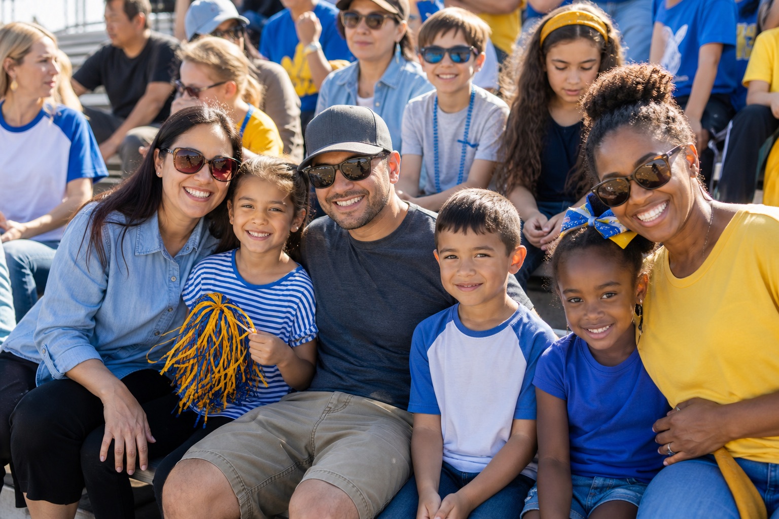 Carroll families sitting together at a school event